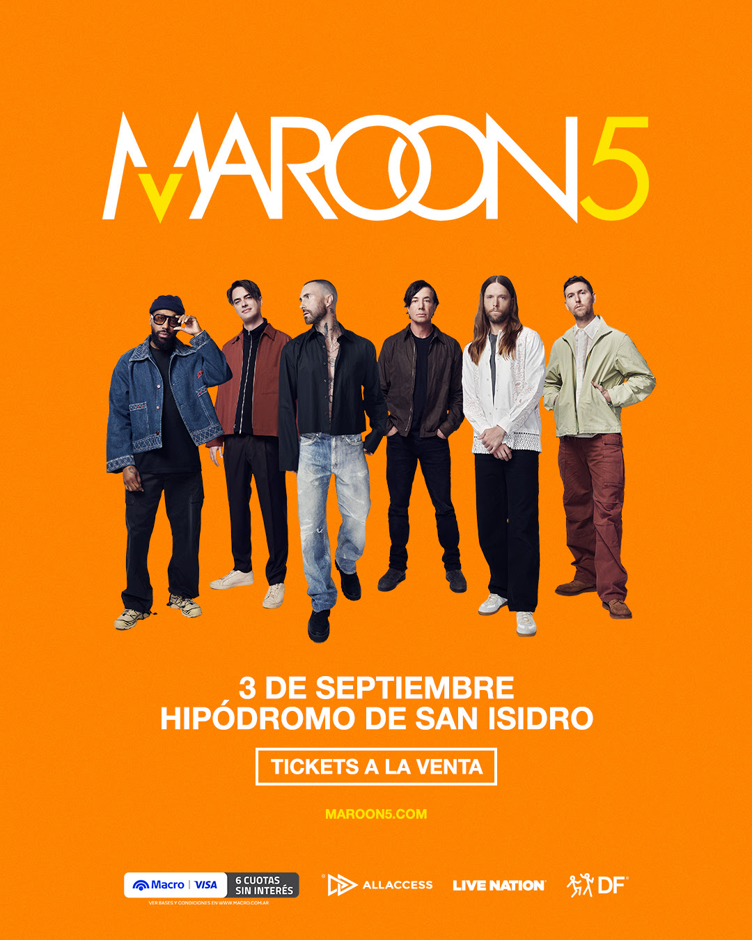 Maroon 5 | Comenzó la venta general para el show de regreso de Maroon 5 | 3 de septiembre – Hipódromo de San Isidro