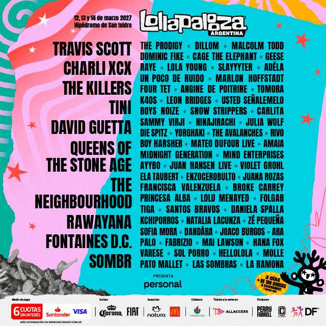 LOS ARTISTAS WARNER MUSIC GROUP EN EL LOLLAPALOOZA ARGENTINA 2027